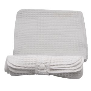 Essuie-tout lavable blanc en tissu zéro déchet 6 pièces
